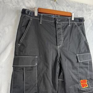 Empyre Cargo Pants Size 30 Black Cotton Zip Fly Relaxed Fit Skater Grunge